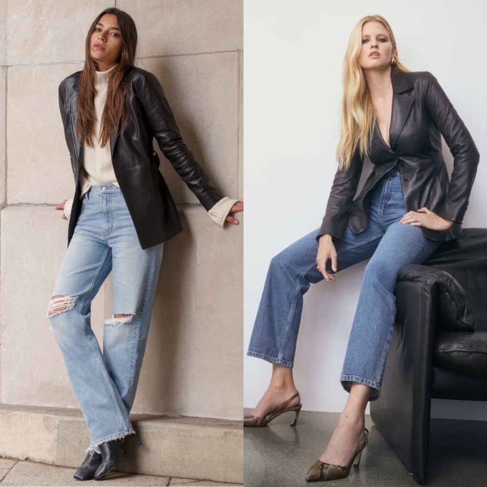 Reformation Veda Bowery Leather Blazer NWT